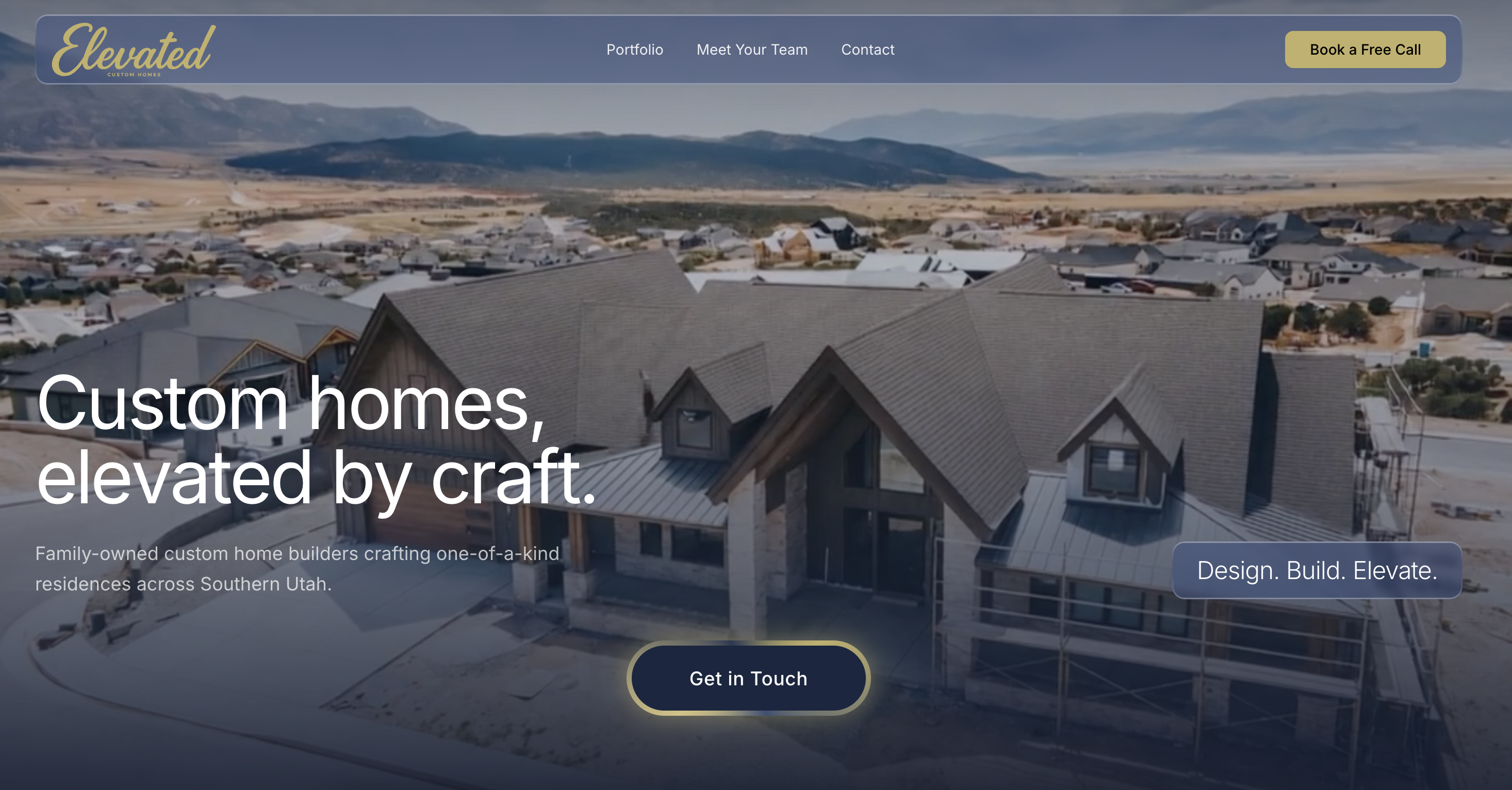 Elevated Custom Homes website, built by Cedar City Marketing